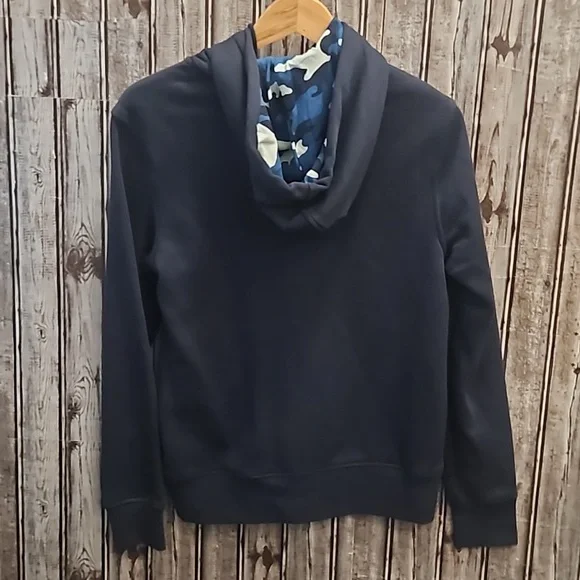 NWT Michael Kors Spellout Hoodie in Midnight blue with camouflage accents - Picture 2 of 7